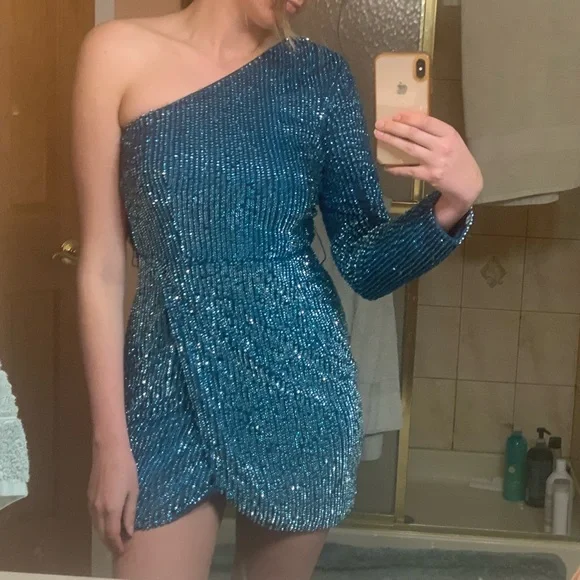 Missguided Dresses | Missguided Peace + Love Blue Sequin Mini Dress | Color: Blue | Size: 4 | Peneal97's Closet Missguided Dresses | Missguided Peace + Love Blue Sequin Mini Dress | Color: Blue | Size: 4 | Peneal97's Closet